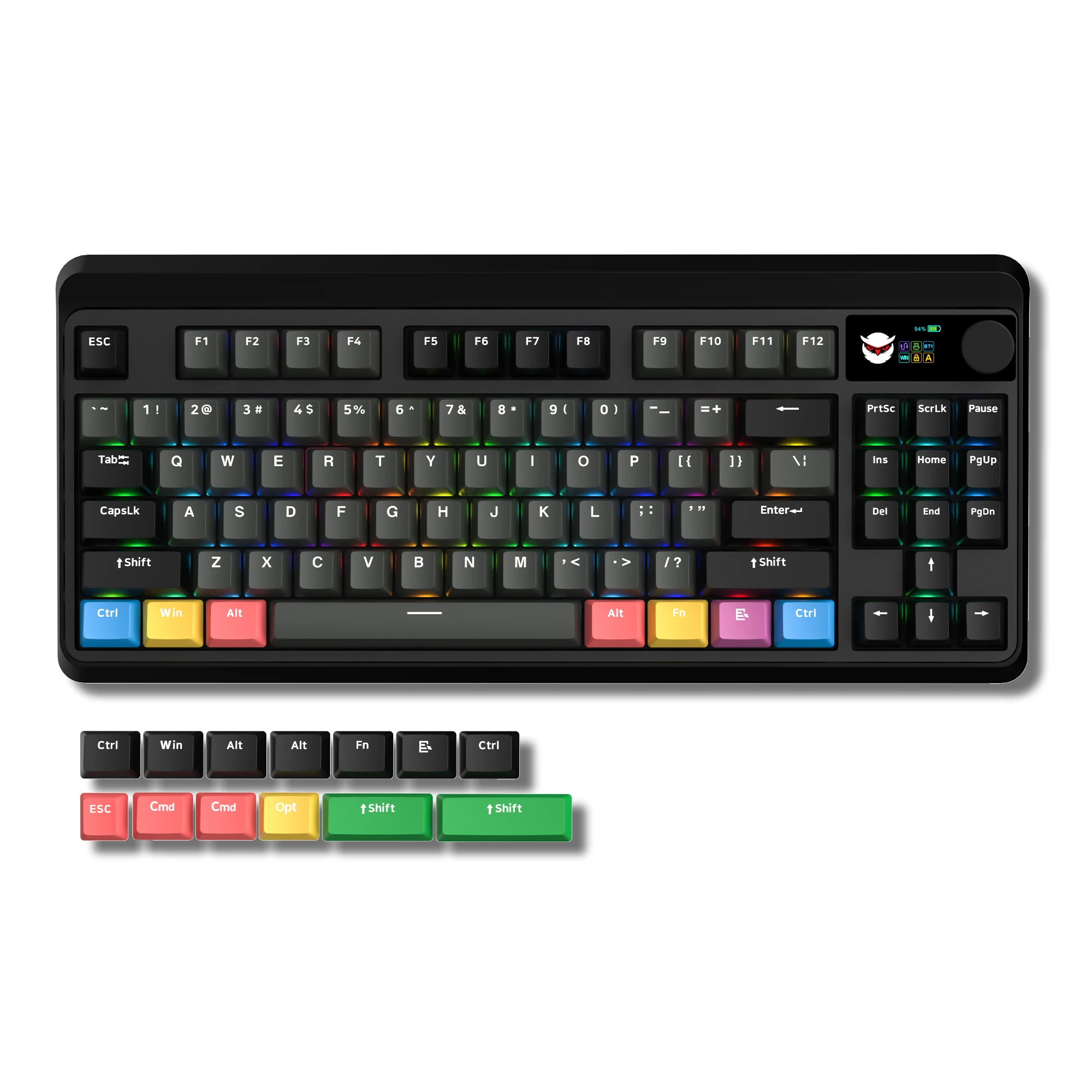 

M87 Pro Hot-Swap Mechanical Keyboard Bluetooth/2.4GHz /USB-C Retro Keyboard TKL RGB Tri-Mode OLED Display Knob Gamer Keyboard