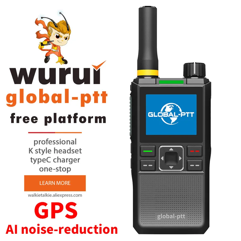 

global-ptt global walkie talkie Wurui G3 POC radio commutator radios long range phones profesional Two-way radio internet police