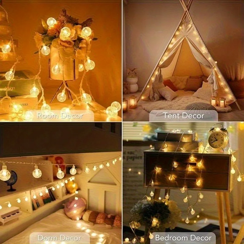 Led Ball String Lights USB/Battery Operated String Lights Outdoor Globe Fairy Light for Wedding Halloween Garden Christmas Decor