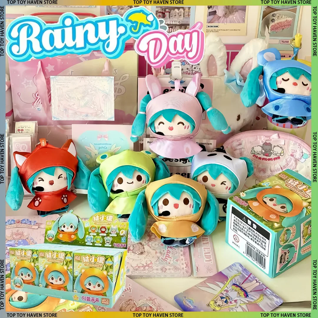

Оригинальная бархатная кукла Хацунэ Мику, серия Rainy Day, слепая коробка, аниме-фигурка Мику, Коллекционная игрушка, рюкзак, подвеска, подарок