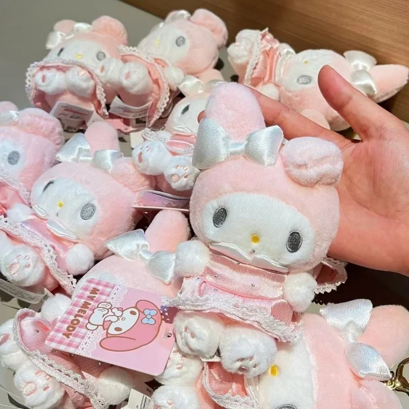 Sanrio mariposa serie MY Melody llavero de felpa falda rosa alas de mariposa dulce bolsa de Piano colgante lindo Melody juguete de peluche regalo