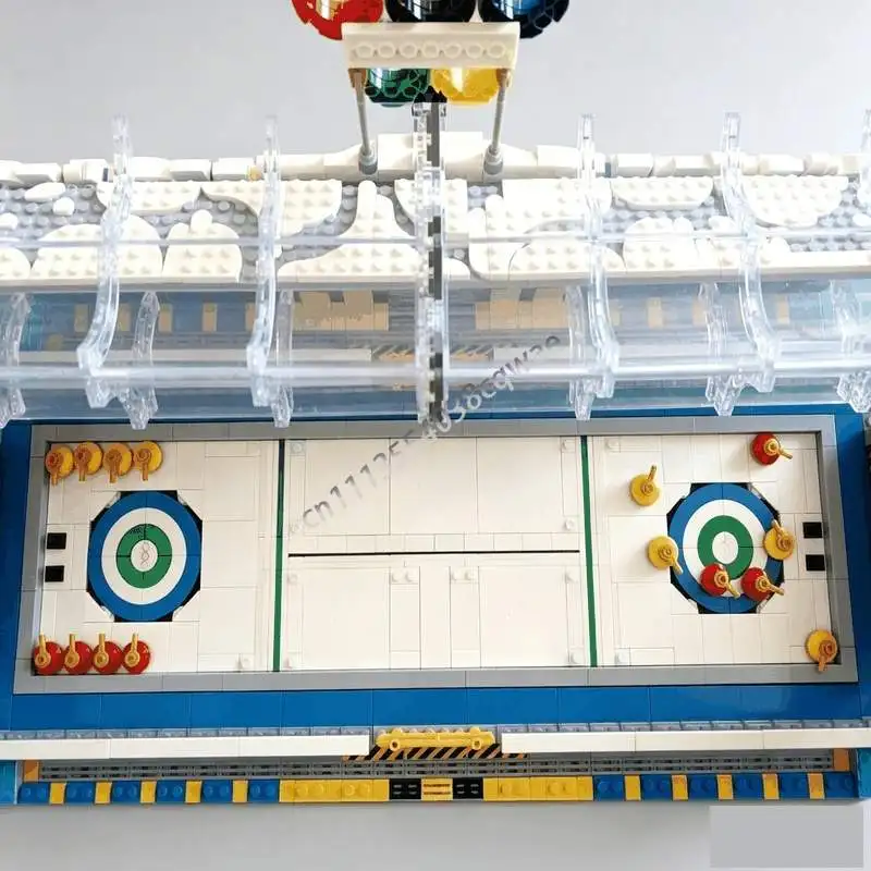 2117PCS Indoor Winter Sports Curling Competition Arena Diorama Model Custom Building Blocks Assembly Toy Collection Holiday Gift