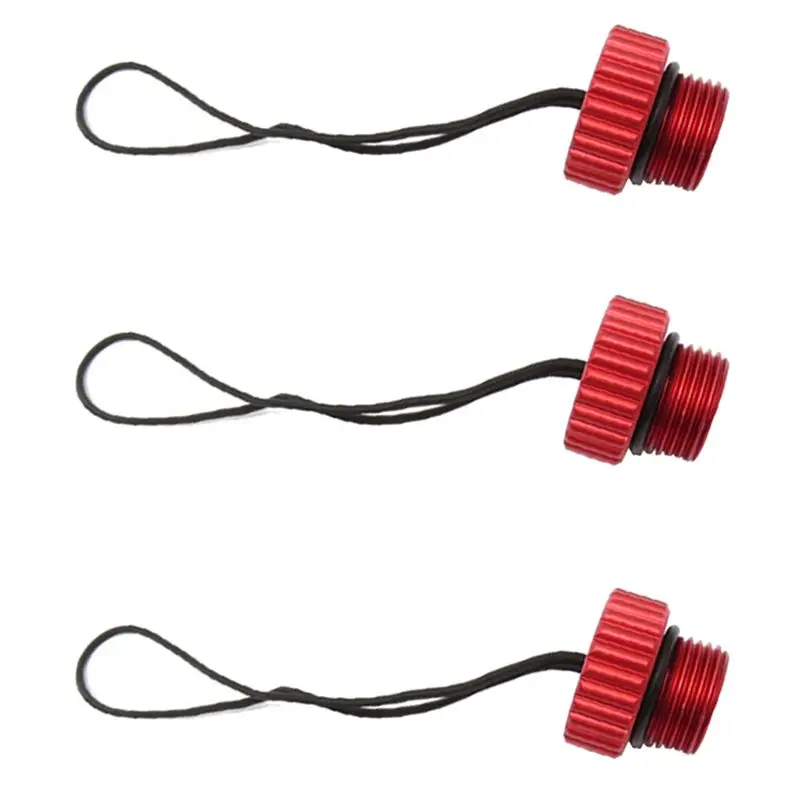HOES-3X Scuba Diving DIN Tank Valve Threaded Cover 5/8-14NPS Dust Cap Dust Plug Protector Tank Regulator Protection Cover Red