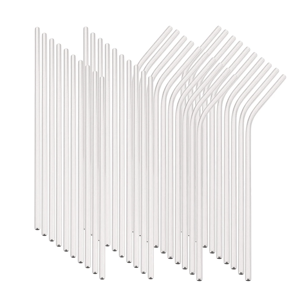 

40Pcs Silver Reusable Food-Grade Metal Straws Set 304 Stainless Steel Drinking Straw Milk Drinkware Bar Party Accessory