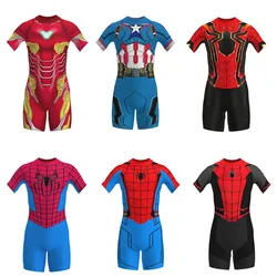 Spiderman bambini costumi da bagno Cosplay lontano da casa/The Amazing/Iron Man ragazzi ragazze Beachwear surf costume da bagno Set da bagno muta