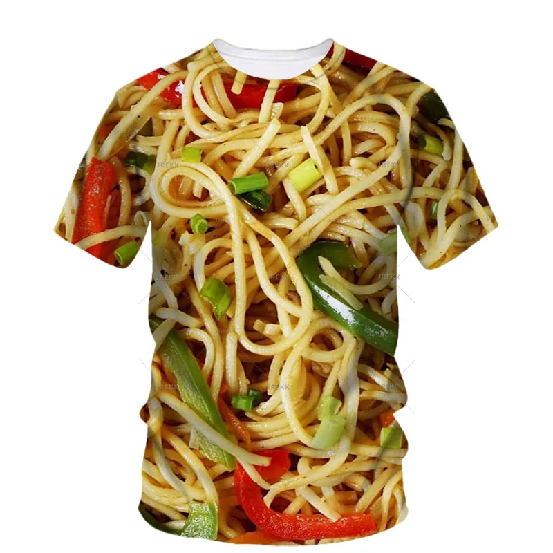 Harajuku 3D Delicious Instant Noodles Printing T Shirt For Men Funny Streetwear Tee Shirts Unisex Fashion Patterns T-shirts Tops