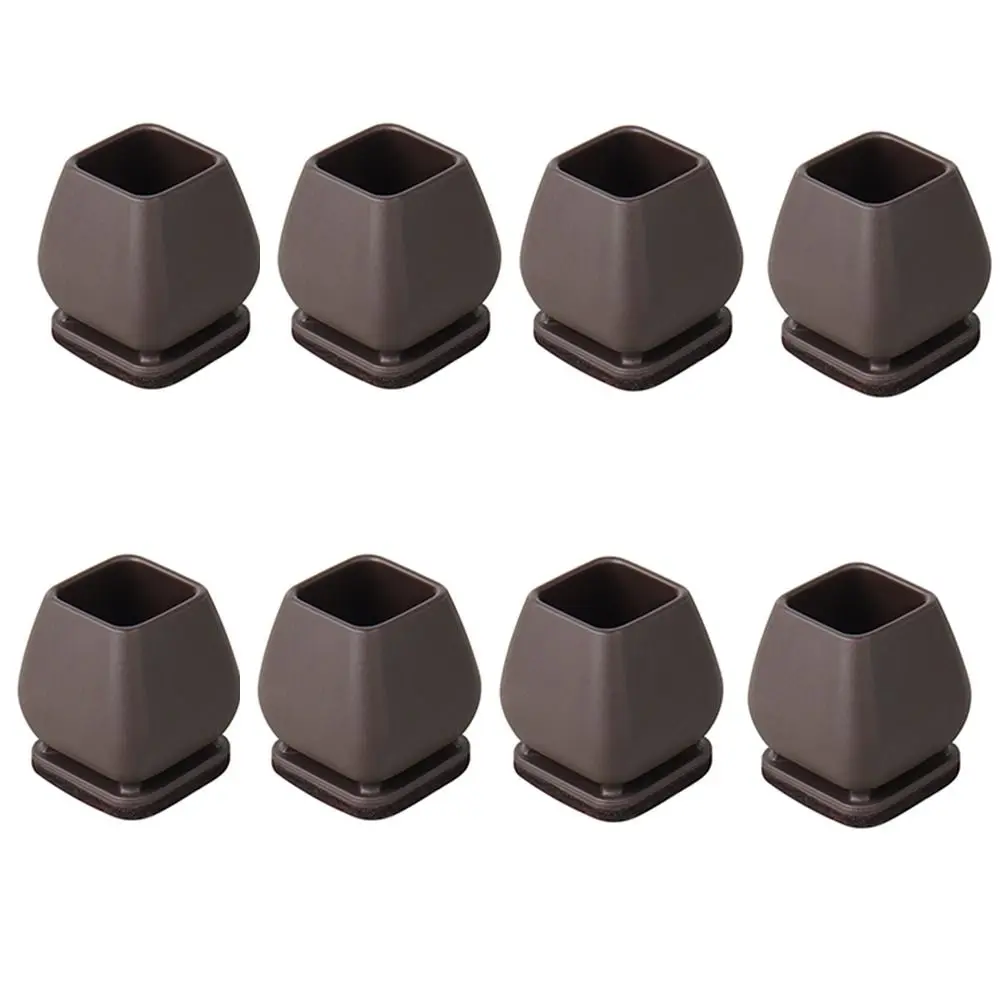 

With Thick Wrap Felt Pads Chair Foot Cover Reduce Noise Non-slip Chair Leg Floor Protector Round/Square Dark Brown