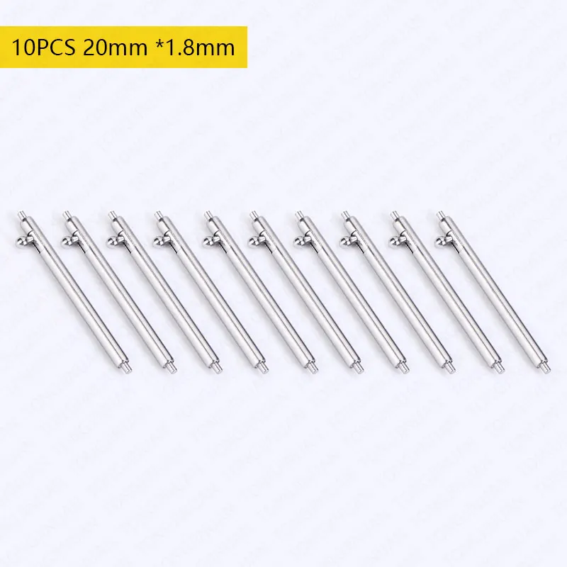 22MM 20MM 10PCS 1.8mm Diameter Watch Pin Pepair Tools metal stainless steel Watch Strap spring Bars Pins 18MM 23-16MM 19MM 24mm