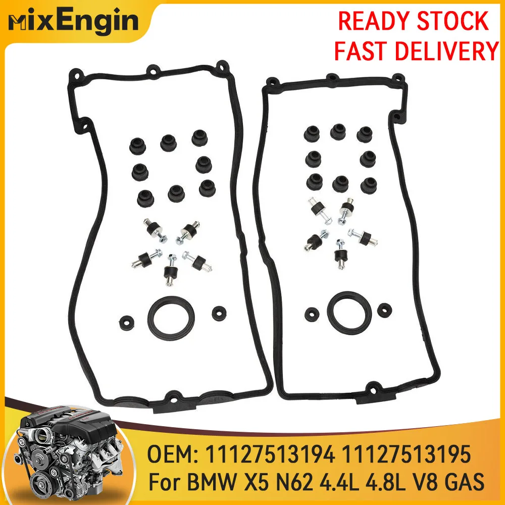 

Комплект прокладок крышки клапана двигателя подходит для BMW X5 E65 545i 550i 645Ci 650i 745i N62 N62B44 N62B48 4.4L 4.8L V8 GAS 00-13