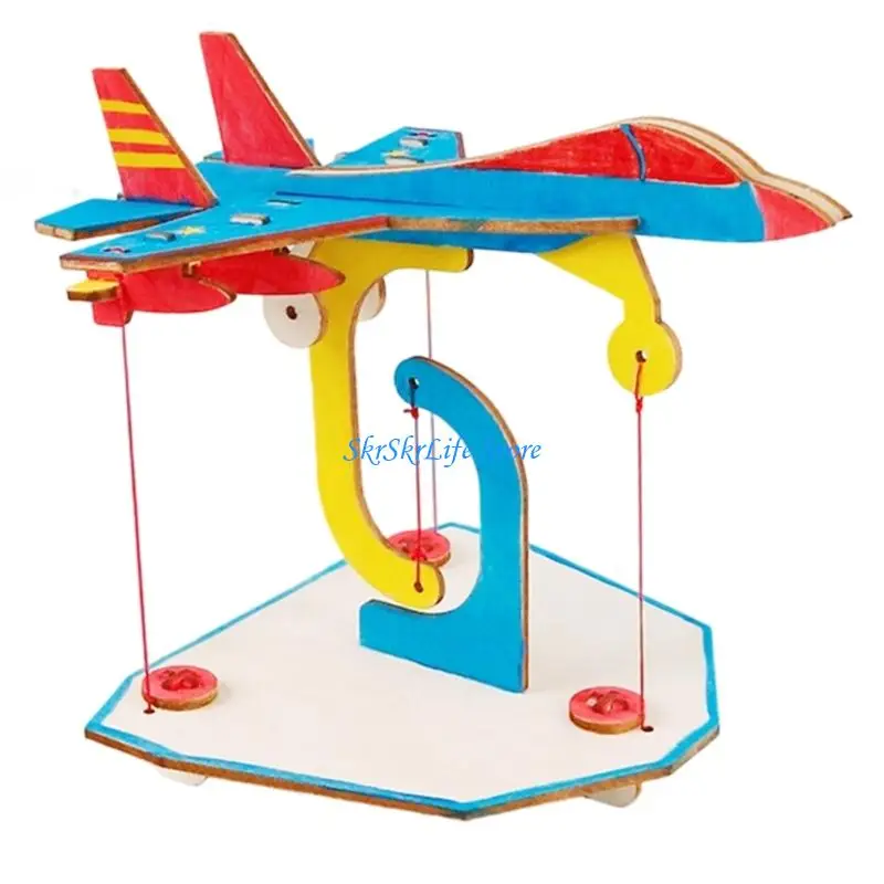 

E65E Wooden Suspension Aircraft Science Experiment Set Student Hands On Learning Toy