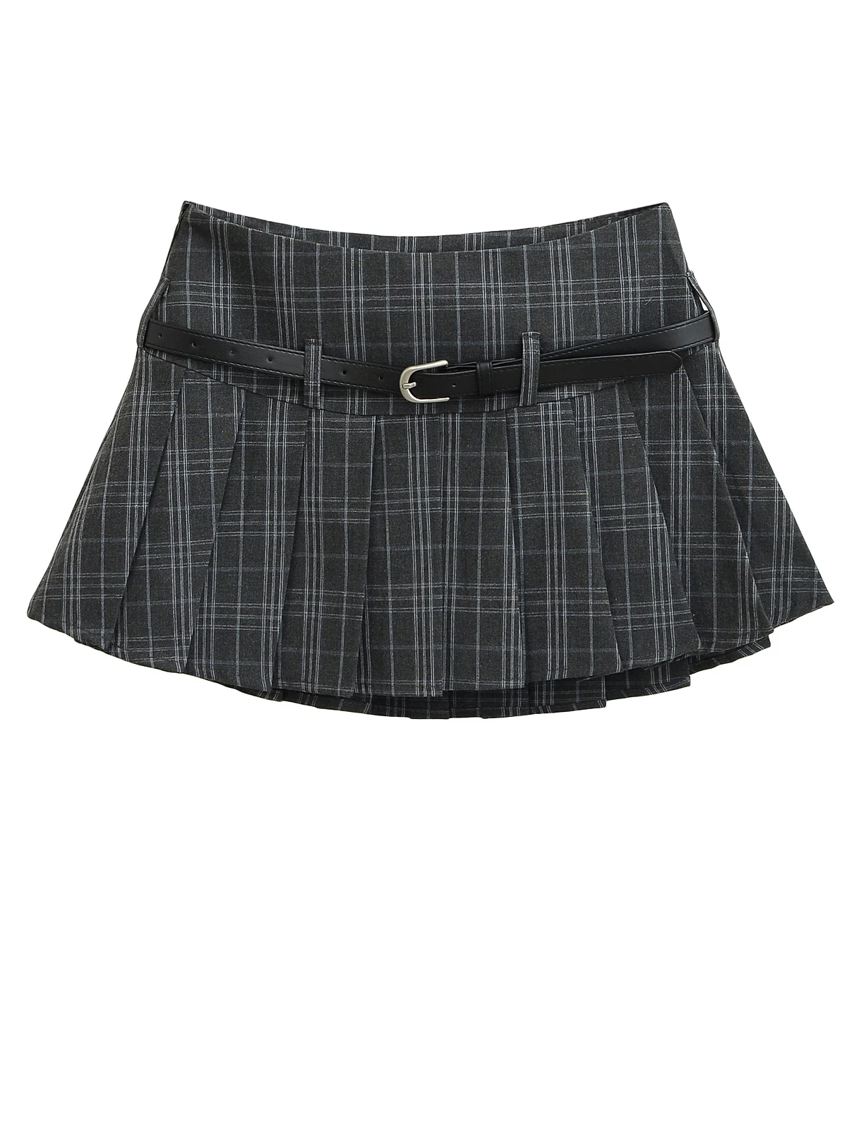 

Low Waist Plaid Skirt Women's Vintage Preppy Sle with Belt Anti-Light Pleated Skirt Street Sle Slim Fit Summer 2025