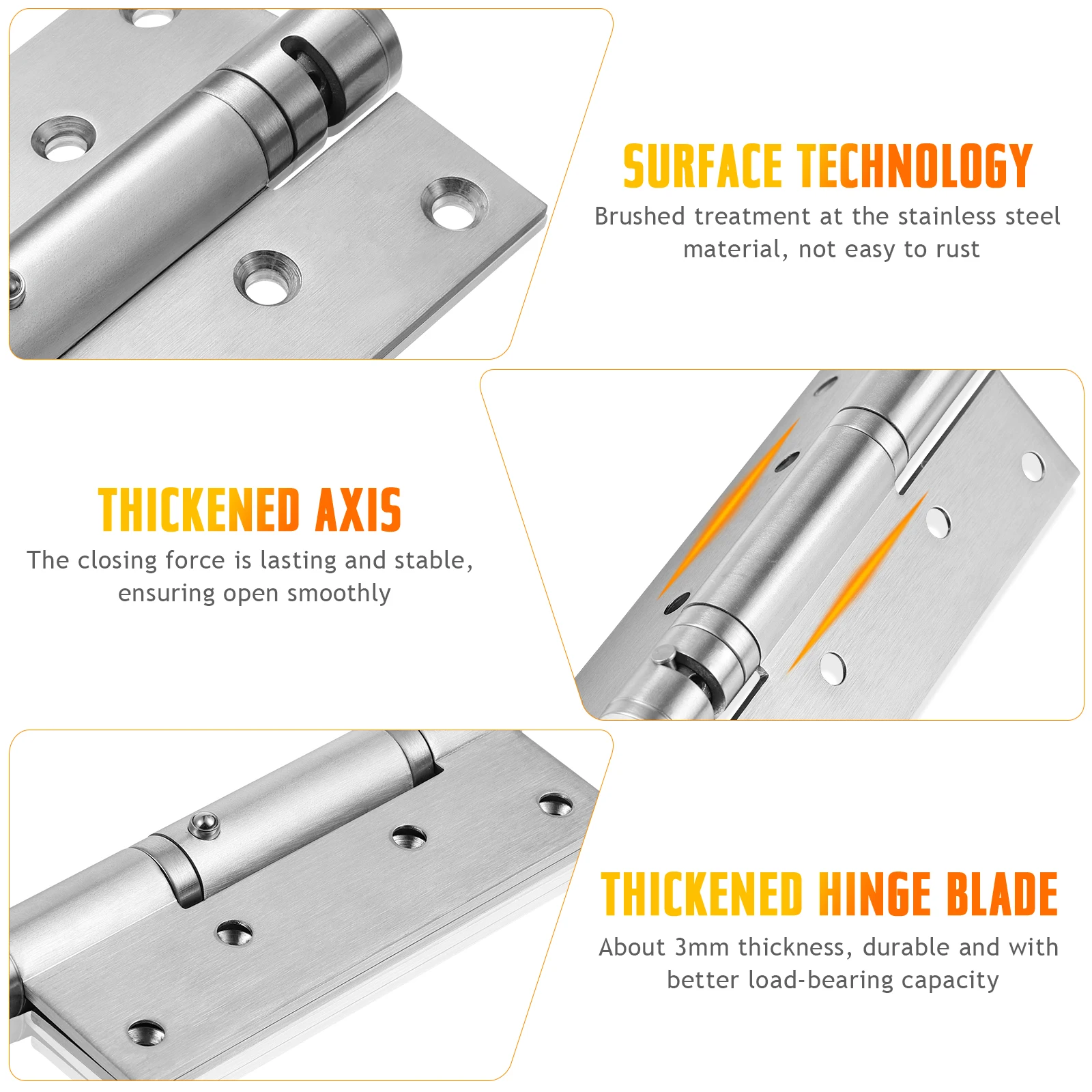 

Automatic Door Closing Hinge Stainless Steel Heavy Duty Adjustable Spring Hinges Self Closing For Corridors Boiler Apartments