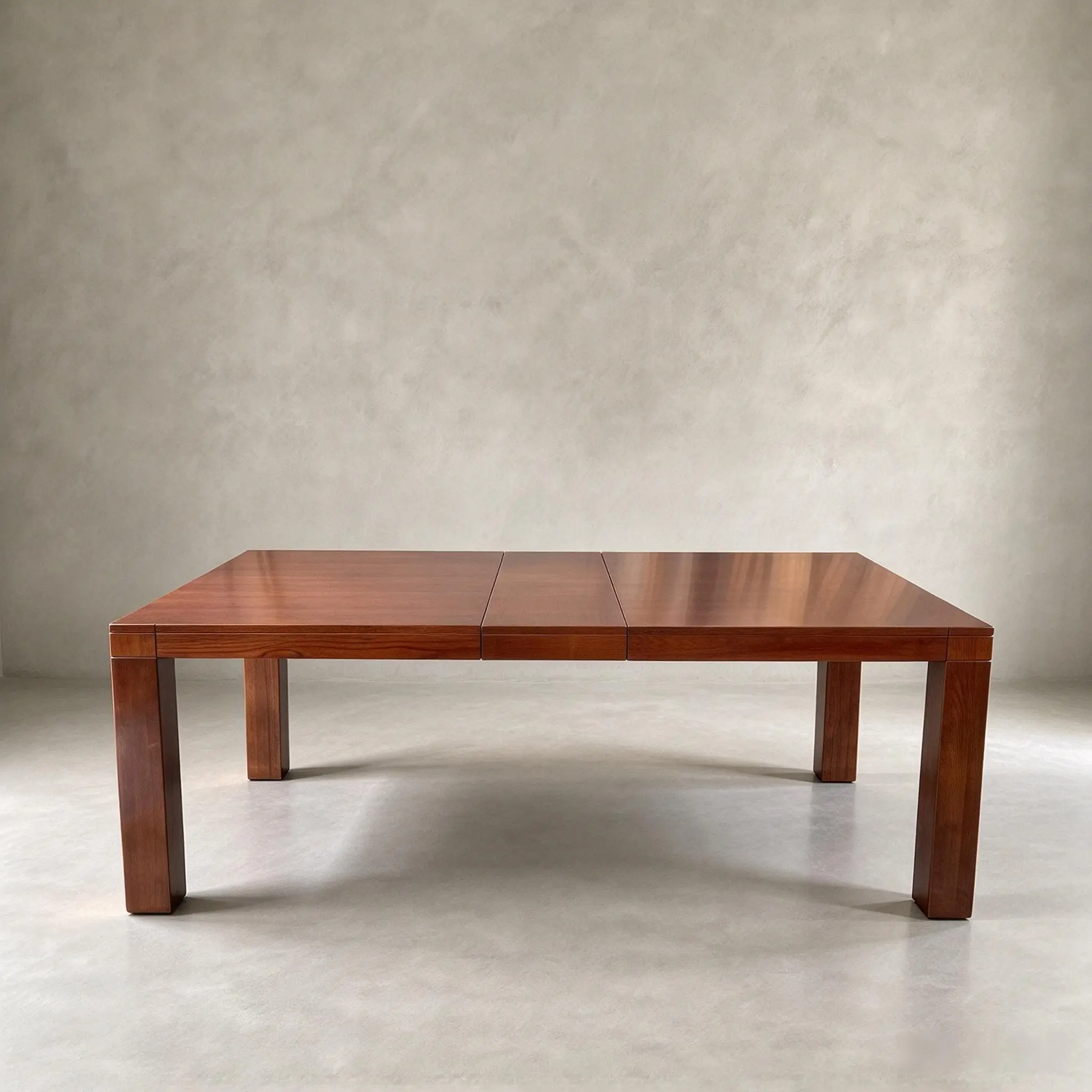 OAKEN Modern Solid Wood Extendable Dining Table Rectangular Customization Dinner Table with Thick Square Legs for Dining Room