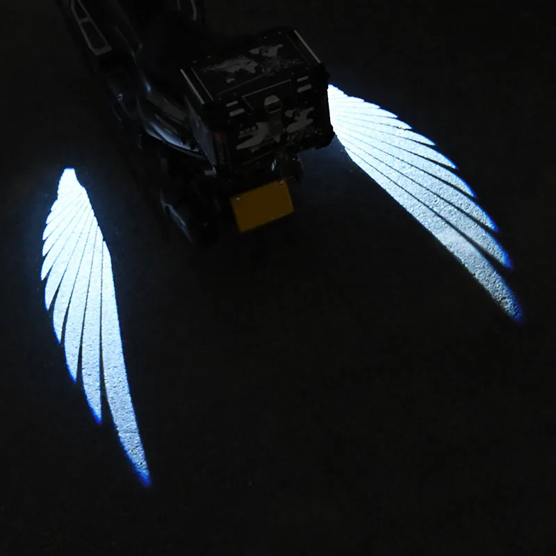 Universal Motorcycle Floor Lighting Angel Wing Projection Light Welcome Light Carpet Light Chassis Modification Ambient Light