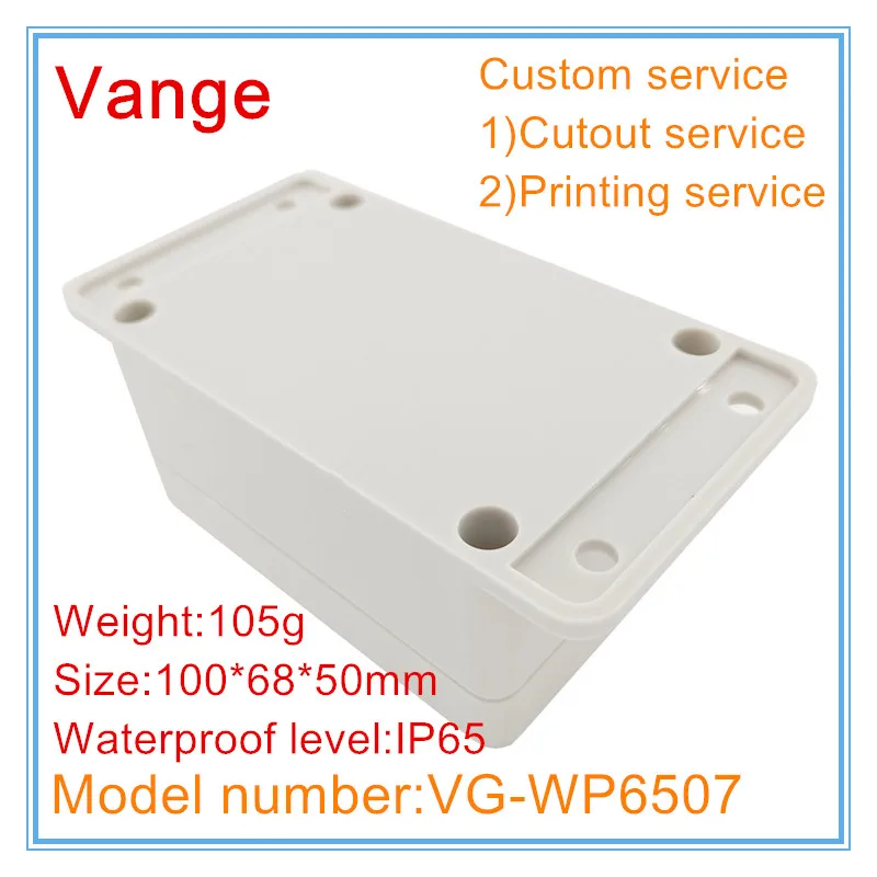 Vange PCB housing IP65 waterproof 100*68*50mm ABS plastic junction box