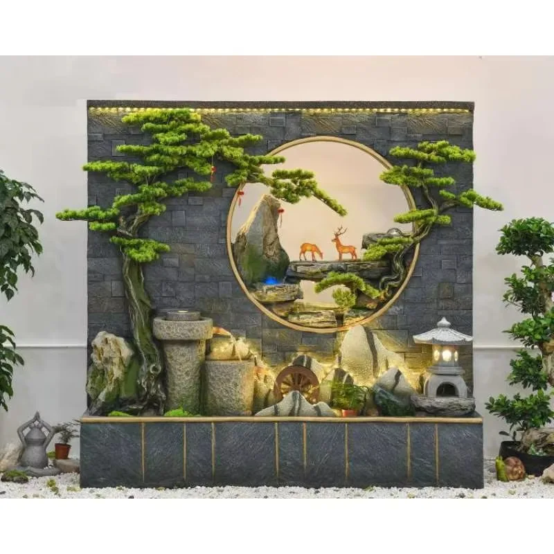 Wholesale Cheap Large Outdoor Waterfall Water for Garden Decoration Resin Water Fountain Artificial Mountain Fountain Curtain