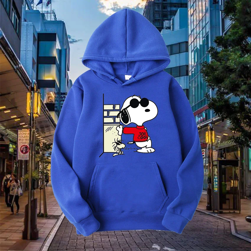 Popular cartoon character Snoopy Charlie Brown hooded hoodie for men and women, casual sports street hoodie for couples