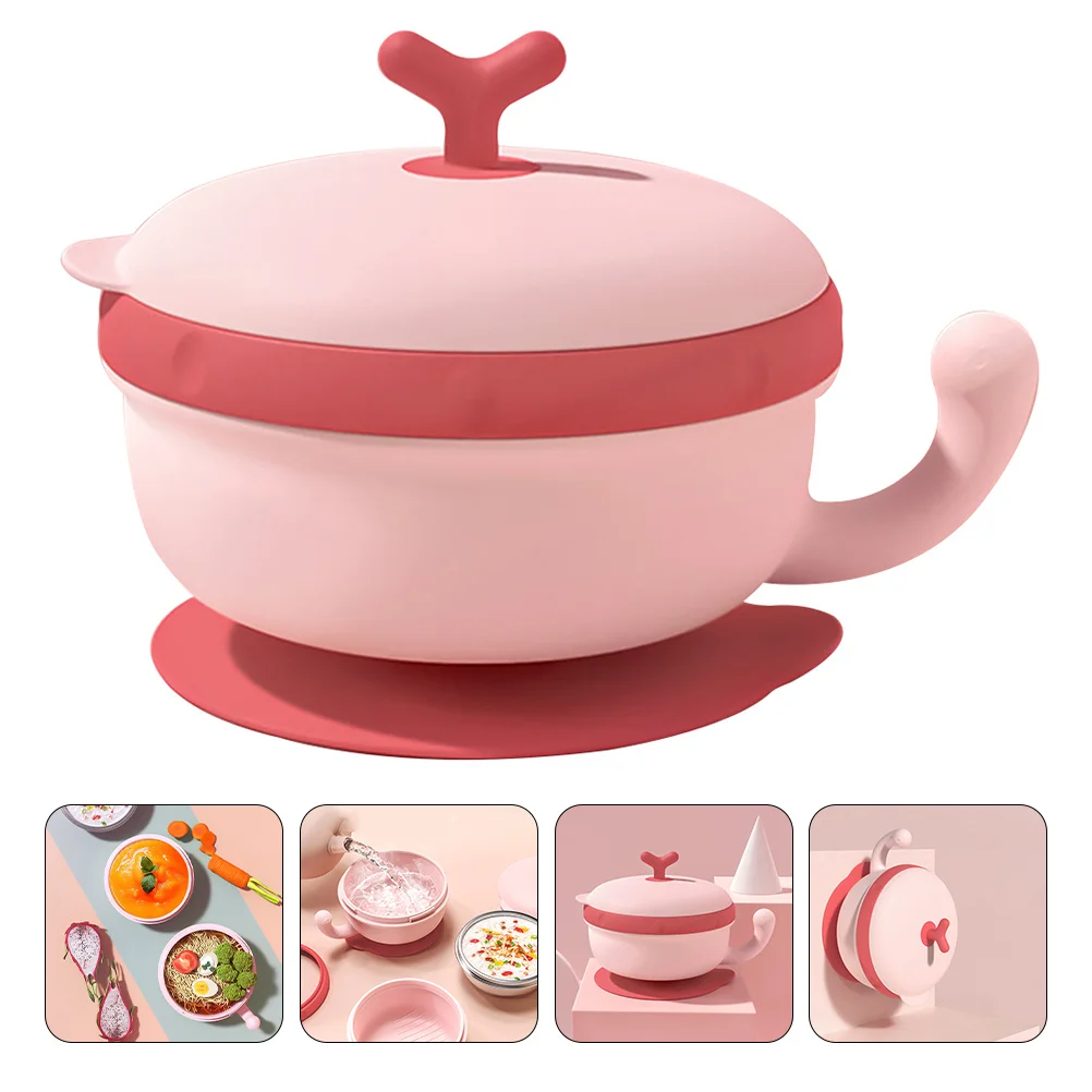 

1 шт., изоляционная миска из нержавеющей стали, посуда для кормления детей, сохранение тепла, присоска, прочная, безопасная, долгосрочная