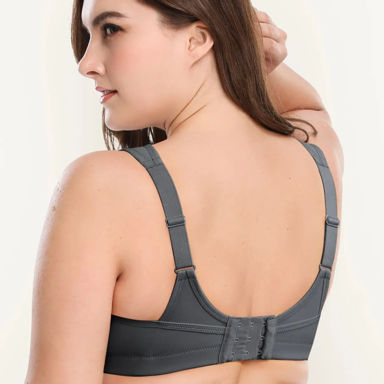 Wingslove Womens Adjustable Sports Bra Wireless Plus Size Full Coverage Bra Breathable Comfort Wide Straps Gym Workout Underwear