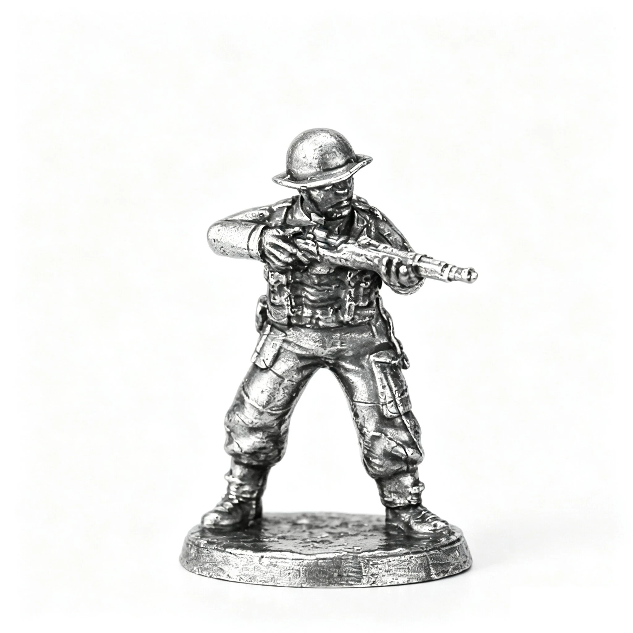 WWII British Soldier Detailed Metal Military Miniatures Mini Figurine for Tabletop Wargames Home Room Car Decor Collectible