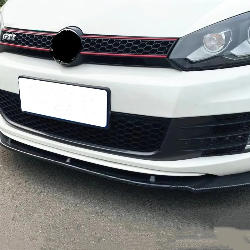 Car Front Bumper Lip For Volkswagen Golf 6 / 6R / 6GTI 2010 2011 2012 2013 VW GOLF MK6 Front Lip Splitter Spoiler 3PCS Style