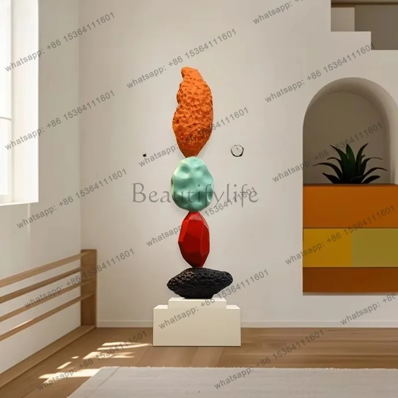 FG  Italian Minimalist Stone Sculpture Lobby Soft Decoration Living Room Wealth-Attracting Floor Ornament