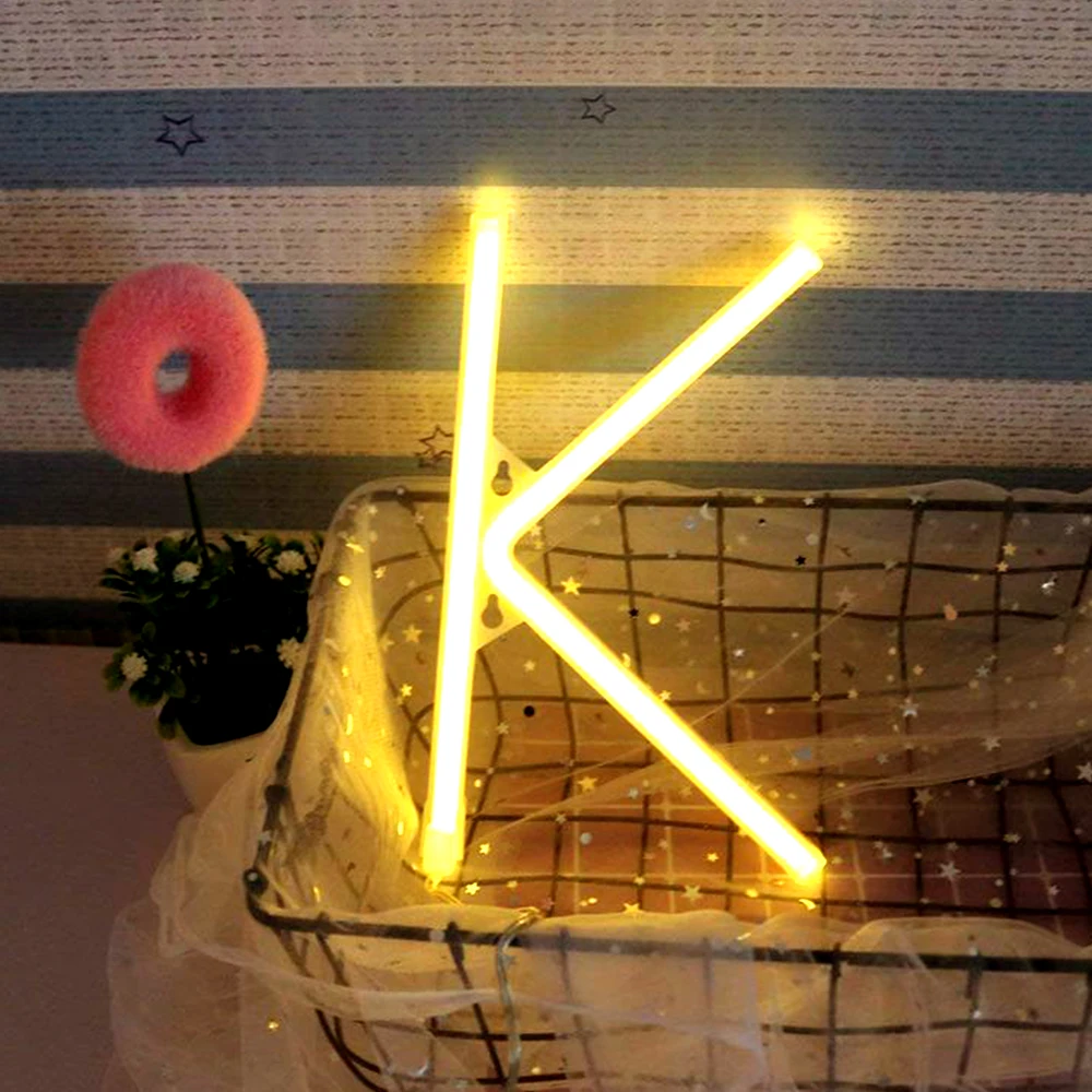 LED Alphabet Neon Letter Sign Night Light up Words Wall Decor for Wedding Birthday Party Home Decor