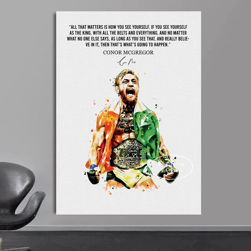 Inspirational Boxing Conor McGregor Poster Canvas Print Painting Wall Decor Wall Art Picture for Living Room Decoration Cuadros