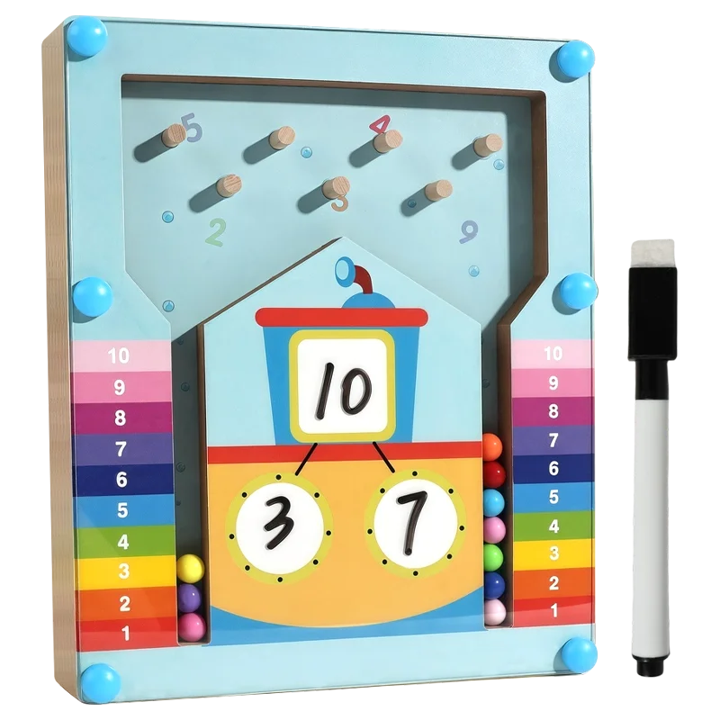 재미있는 수학 학습 장난감 - 나무 색상 분류 번호 분해 휠, 교육용 어린이 교육 장난감