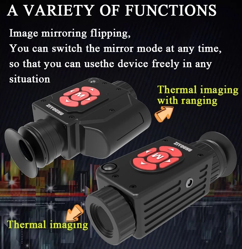 ZIYOUHU Caza Thermal Imager MINI-06 384*288 Pixel with 800M Rangefinder Head Mounted Thermal Night Vision Camera for Hunting