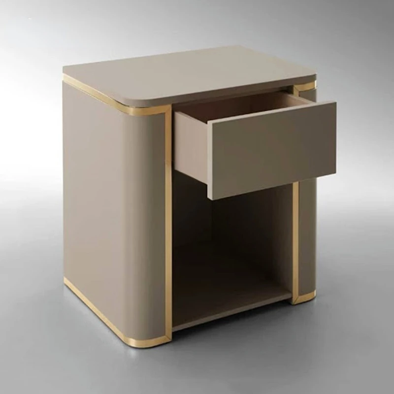 Home European Modern Fashion Classical Furniture Light Luxury Leather Bedside Table