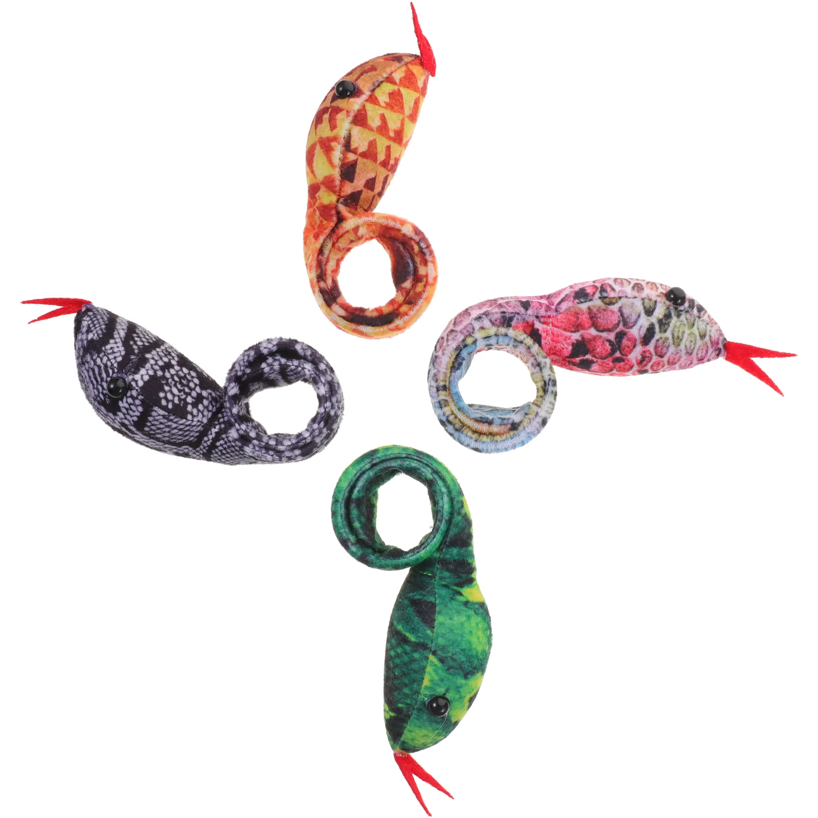 

4 Pcs Serpentine Snake Ring Baby Children’s Toys Slap Bracelets for Kids Cloth Animal