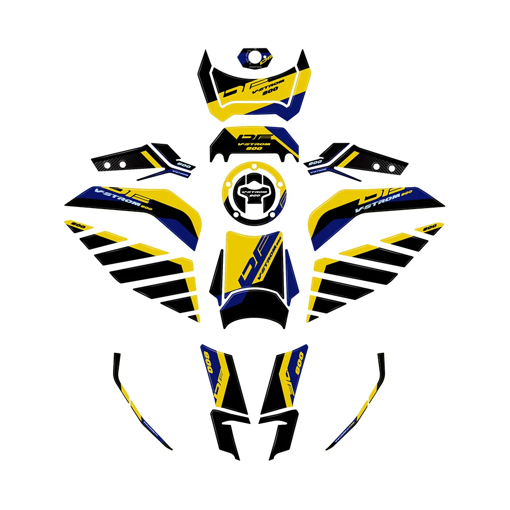 Resin Bike Motorsticker Compatibel met Suzuki V-Strom 800 DE 2023-2025. Puntbescherming Tegen Stoten en Krassen. 3D Hars Motosticker - Motor Gadgets Sticker - Made in Italy