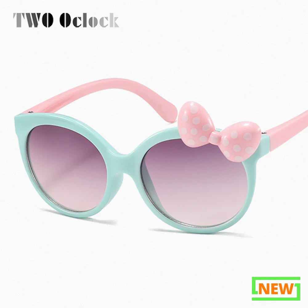 Sweet Kids Sunglasses Girl Lovely Bow UV Protection 3 Years Designer Sun Glasses Child Cateye Round Gradient Shades 2023 Cartoon