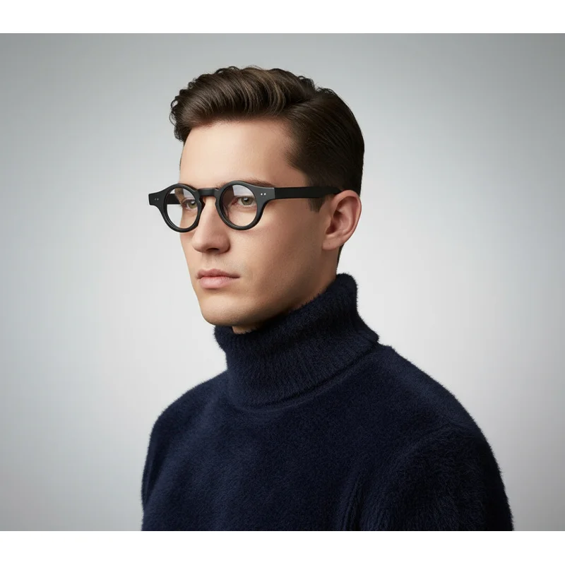 

Japanese Harajuku Style Circular Eyeglasses For Men And Women Retro Designer Acetate Reading Glasses Trendy Myopia Optical Frame