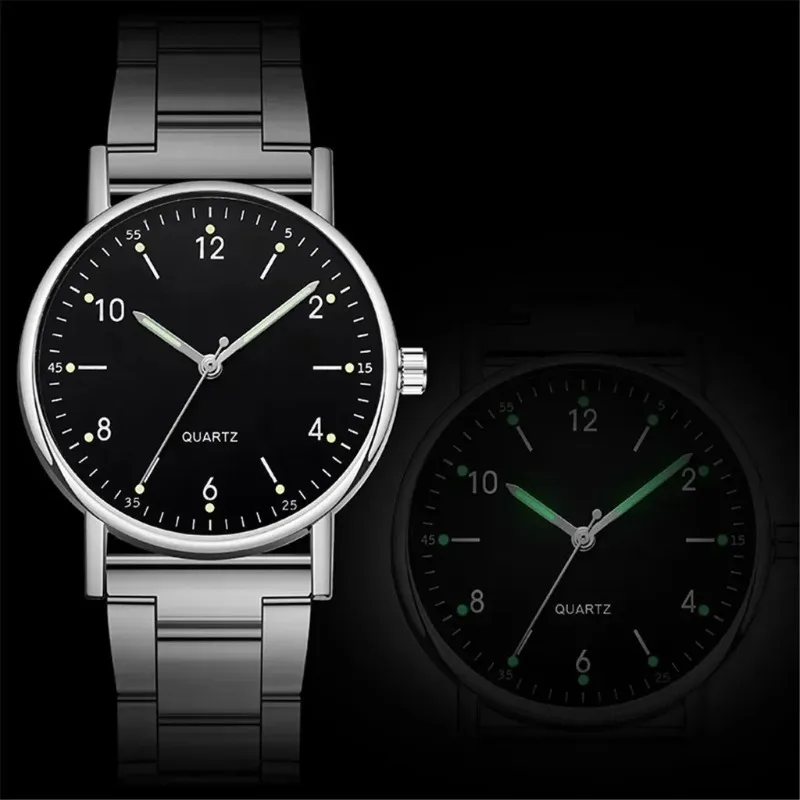 Lichtgevende horloges Luxe dameshorloges Reloj Mujer Eenvoudige quartz-horloges Roestvrij stalen horloge Reloj Часы Жukus Rotterdamру Ett