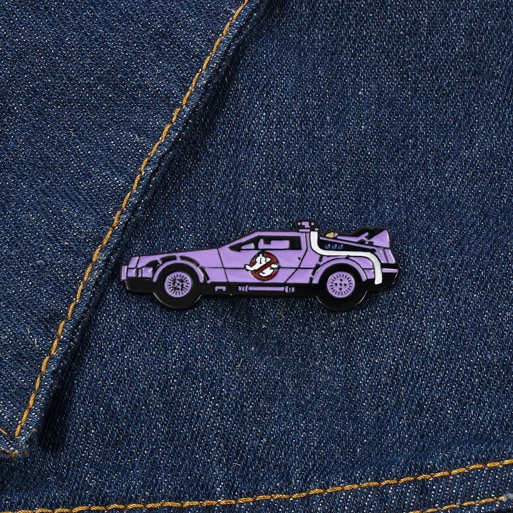 Back to the future Delorean Enamel Pin Time Machine Badge Movie inspired Vehicle Accessory Jacket Shirt Pin Lapel