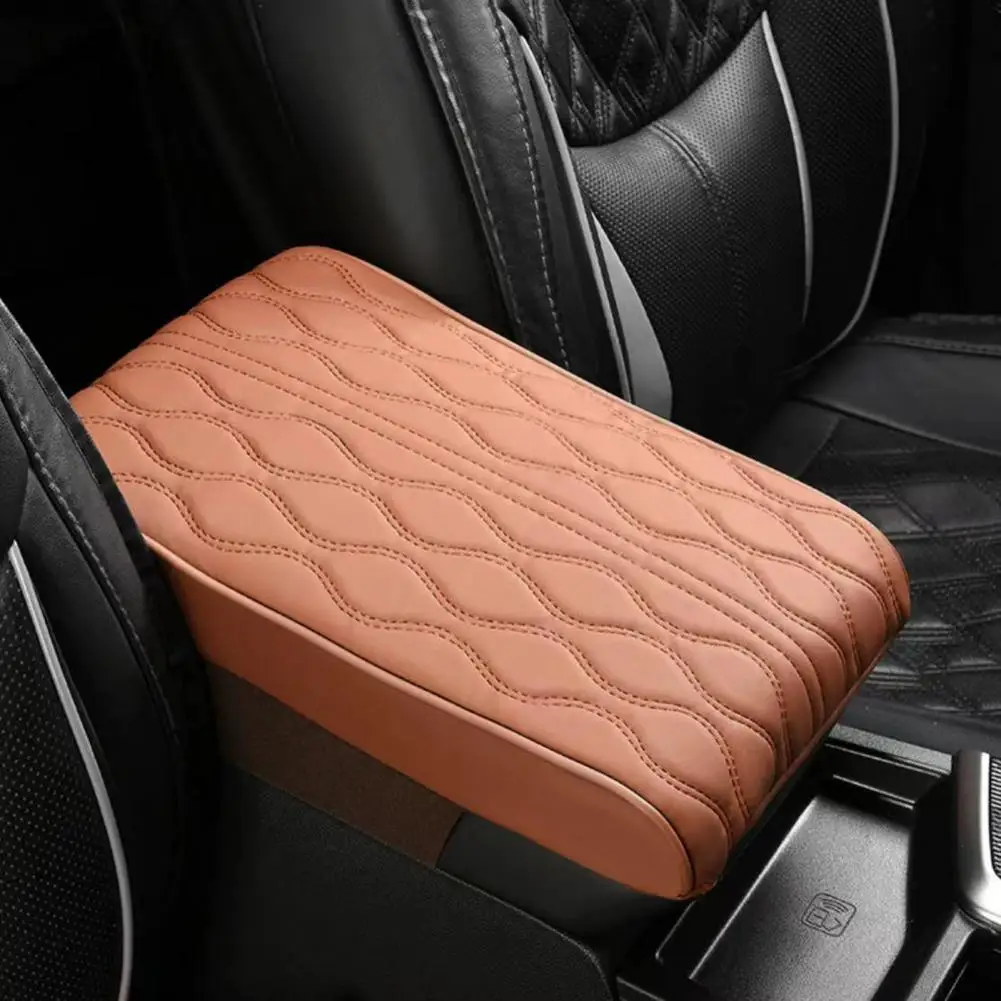 Waterproof Armrest Cushion Waterproof Car Armrest Box Cover Pad Set Universal Automotive Armrest Pad for Suvs Vans Soft Faux