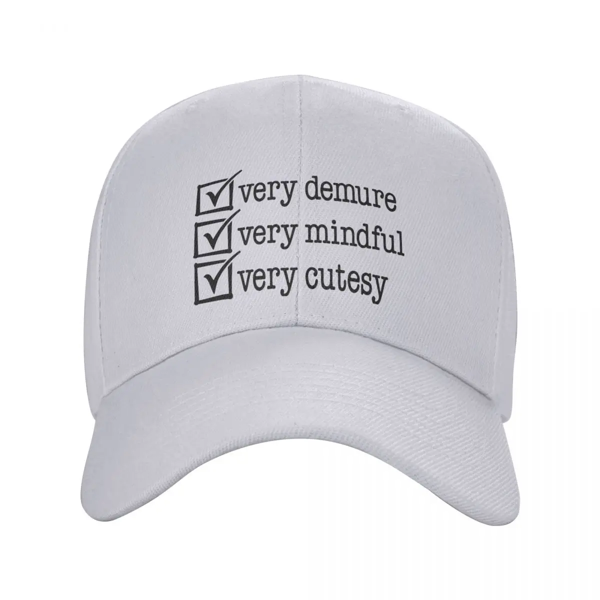 Very Demure Very Mindful Very Cutesy Caps Adult Hip-Hop Hat Sun Caps Sports Cap Adjustable Polyester Baseball Cap Wholesale New