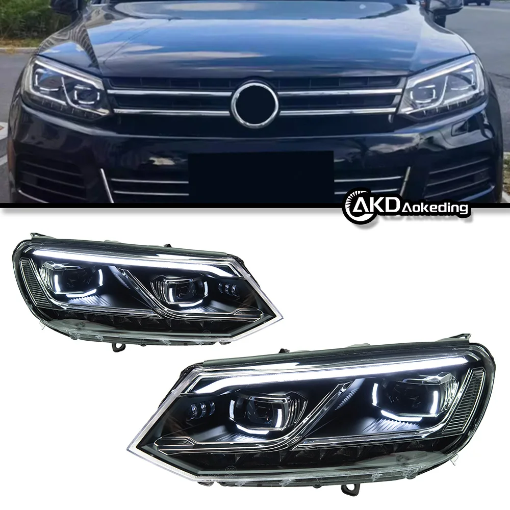 AKD Car Styling for VW Touareg LED Headlight 2011-2015 Touareg LED DRL Hid Option Head Lamp Angel Eye Bi Xenon Beam Accessories