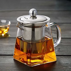 스테인레스 스틸 차 주입기 필터와 내열 유리 주전자 꽃 차 주전자 쿵푸 차 세트 Puer Oolong Teapot Hotsale