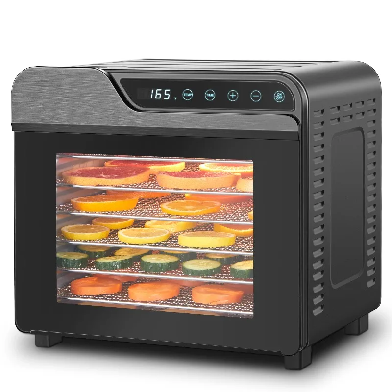 

8-Tray Stainless Steel 625W, 165°F for Jerky/Fruit/Dog Treats, 50 Recipes, ≤48dB, Auto Shutoff, Dishwasher Safe Food Dehydrator