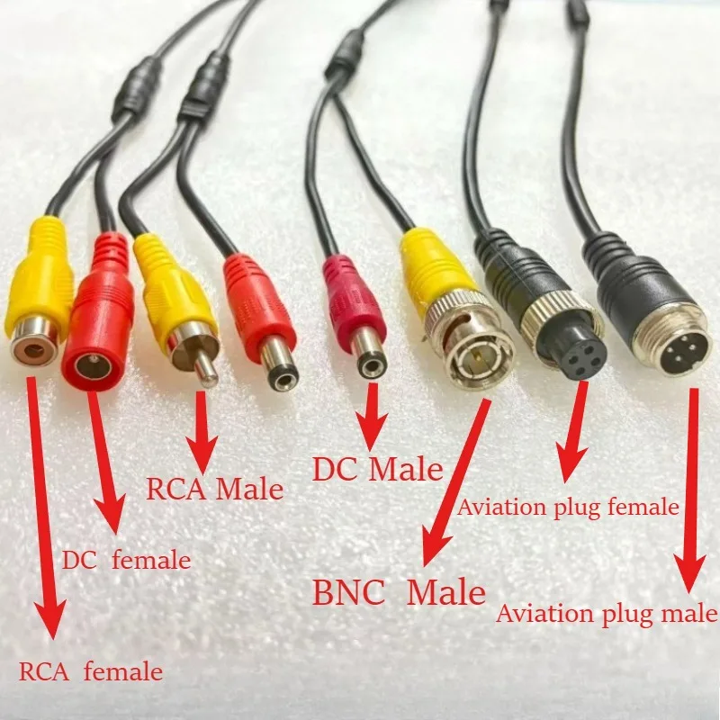 4Pin M12 GX12 Aviation Head Male/Female to RCA DC Male Female Wiring Harness Connector Cable Plug Cord Converter For