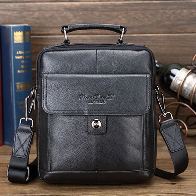 

Natural Skin Handbag Tote Briefcase Business Messenger Bag Casual High Quality Genuine Leather Men Shoulder Crossbody Bags