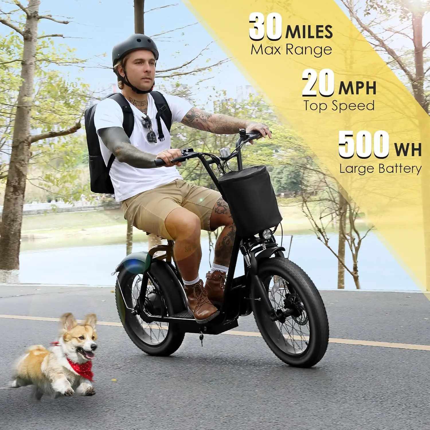 Peak 819W Adult Electric Scooters, 500Wh Battery, 30 Miles Range, 20