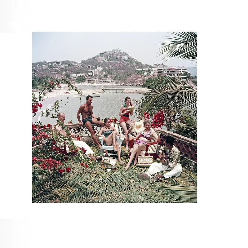 Slim Aarons 'Acapulco Afternoon', Print Art Canvas Poster, Living Room, Home Wall Decor Picture