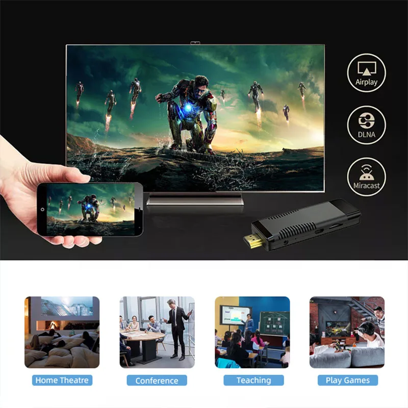 S96 Smart TV Stick Android 10 TV Box AllWinner H313 2GB 16GB Media Player 2.4G/5G WiFi Top Box Bluetooth 5.0