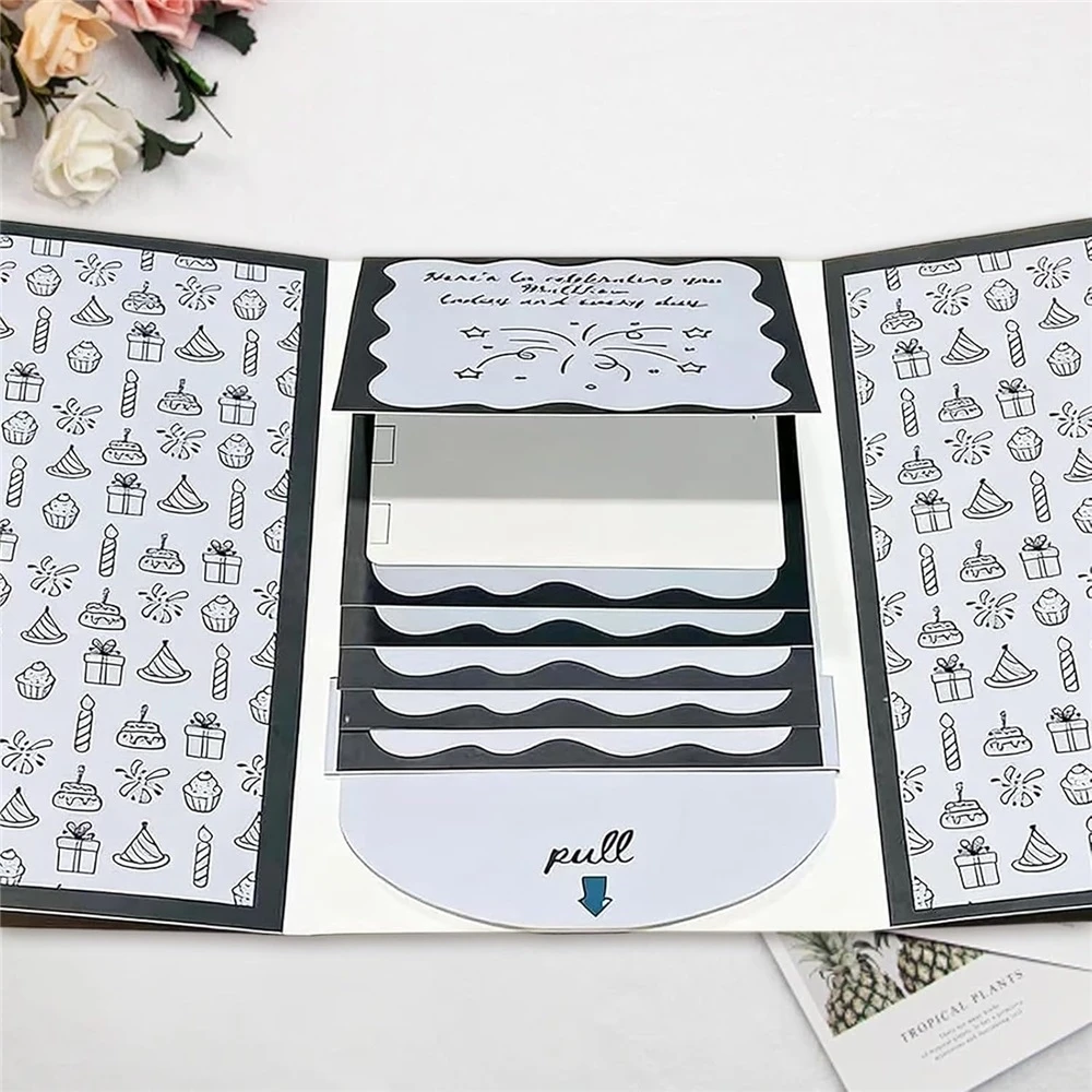 كتيب بطاقات هدايا عيد الميلاد المصنوع يدويًا، كتاب حامل بطاقة هدايا عيد الميلاد، تصميم قابل للسحب، كتاب بطاقات هدايا عيد الميلاد المجيد #2