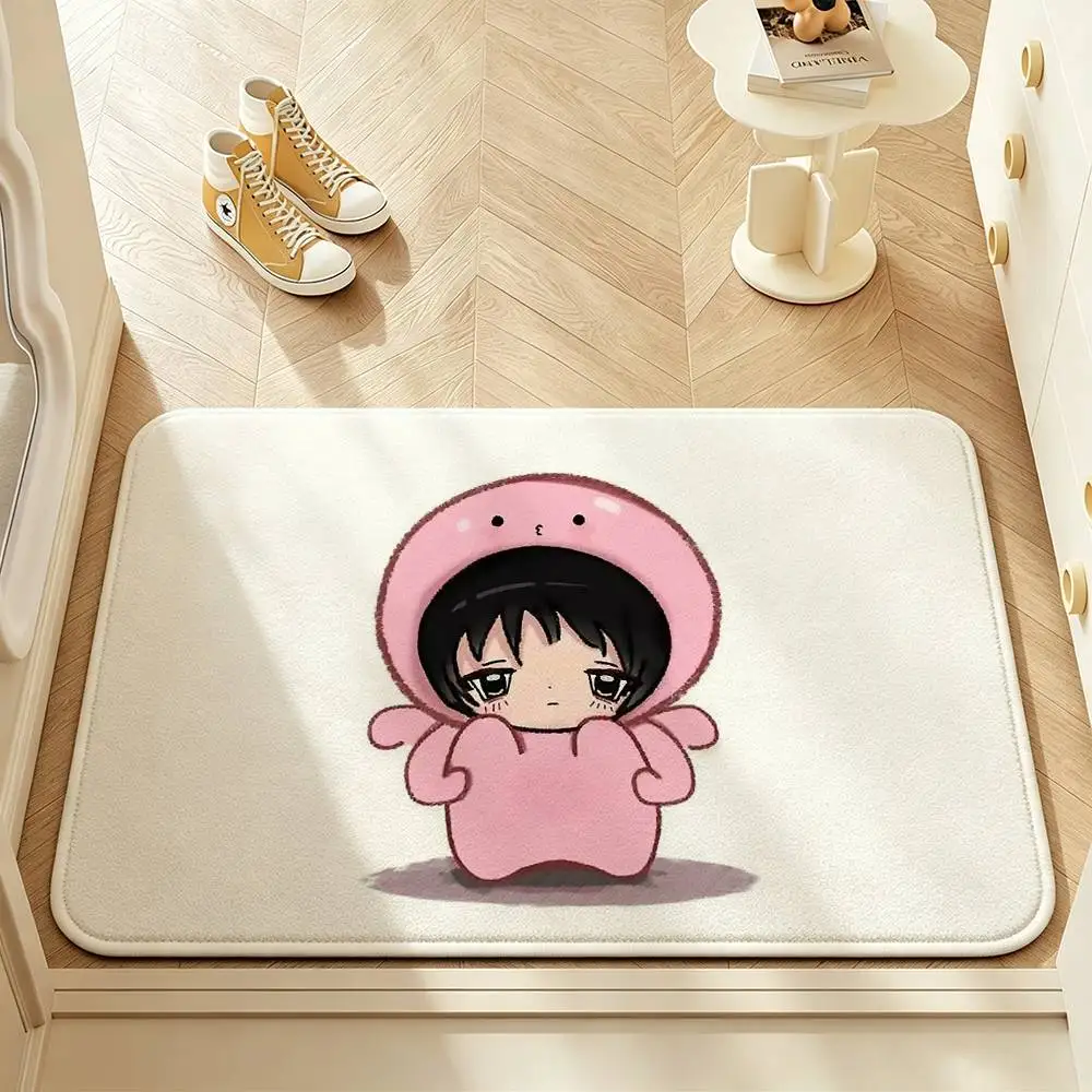 So cute T-Takopii no Genzai T-Takopi Anti‑Slip Floor Mat Short Plush Rug mat Soft Comfortable Machine Washable Home Decor