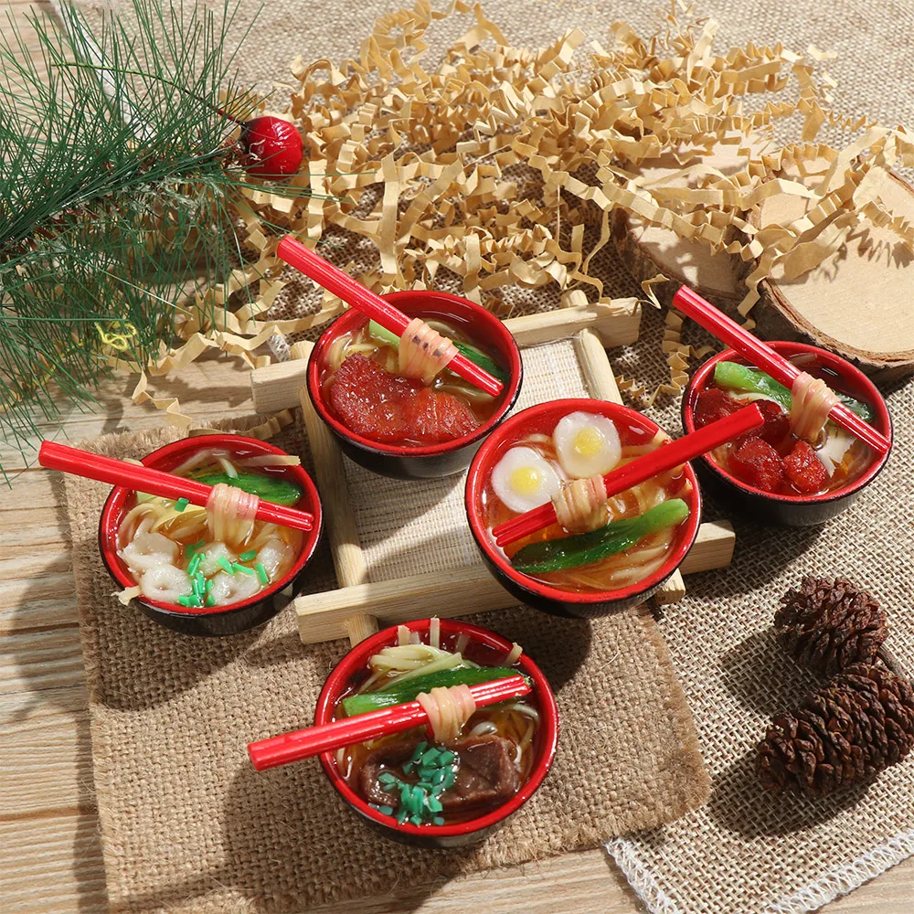 Miniature Dollhouse Chinese Rice Pastry Casserole Noodles Dessert Kitchen Toy Fake Food for 1/6 Doll Toys Dollhouse Decoration